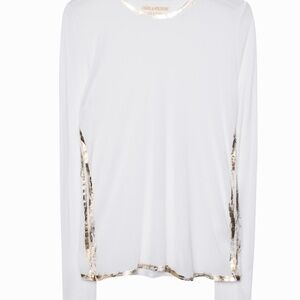 long sleeve t-shirt with gold foil detail - NEW